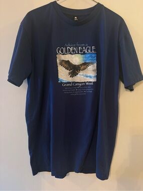 Advice from a Golden Eagle Grand Canyon West Graphic Tee T-Shirt Blue Sz L